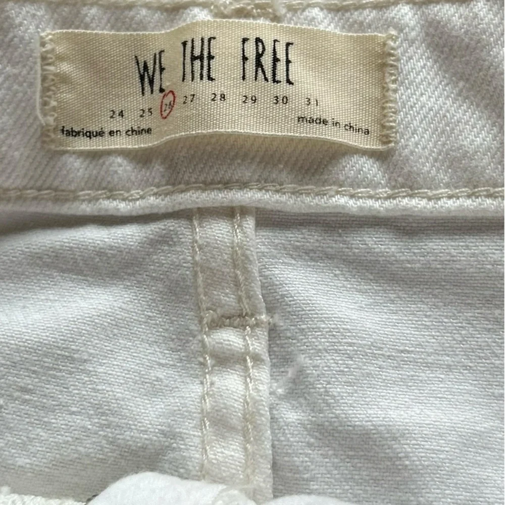 Free People Women's White Denim Mini‎ Skirt Size 26 Casual Pockets